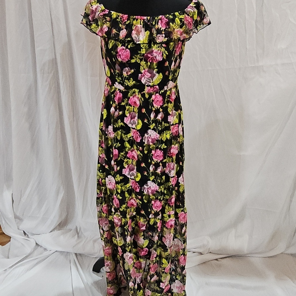 BLACK/FLORAL BETSEY JOHNSON MAXI DRESS